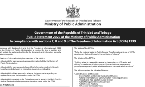 2020 - Freedom of Information Act Statement | Ministry of Public ...